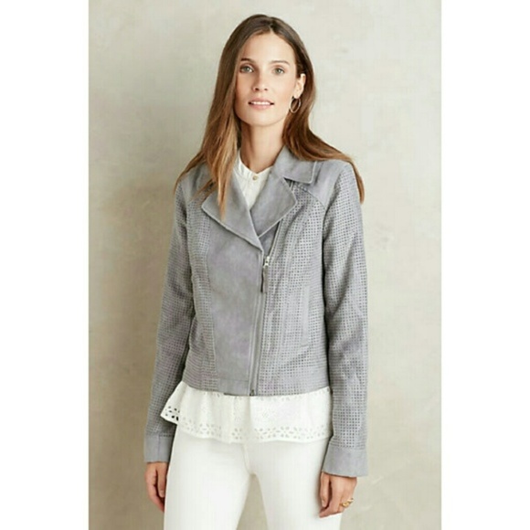 Anthropologie Hei Hei Vegan suede moto jacket XS NWT Gray Grey - Picture 1 of 5